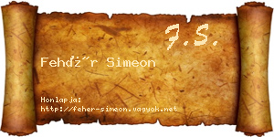 Fehér Simeon névjegykártya